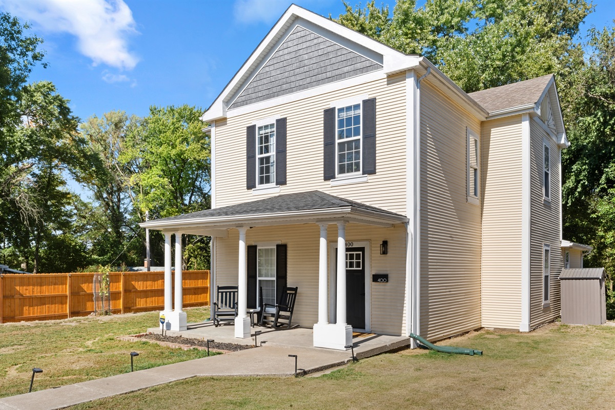 Exterior side of the property with fenced yard